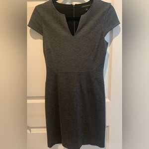 Banana Republic Charcoal Gray Short Sleeve Seamed Sheath Dress Size 0